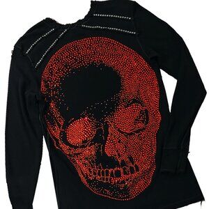 Maximus Red Skull Men's Black Thermal LS Shirt